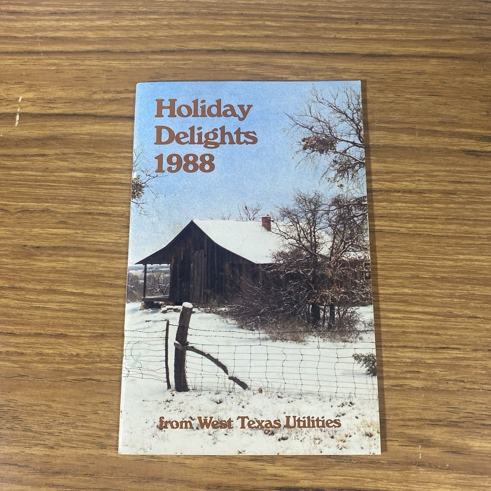 VTG West Texas Utilities 1988 Holiday Delights Regional Cookbook Local Comb